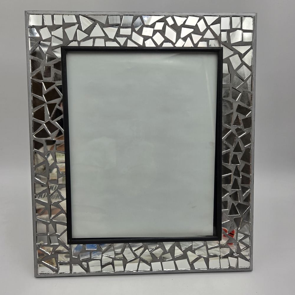 Fetco Mosaic Mirrored Picture Frame Glass & Velvet 8"x 10" Photo Size